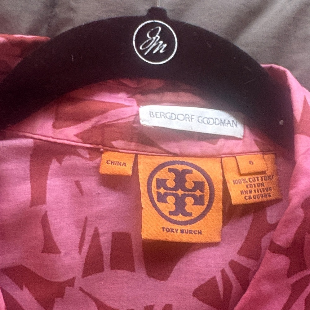 Tory Burch x Bergdorf Goodman Pink Button-Down Shirt